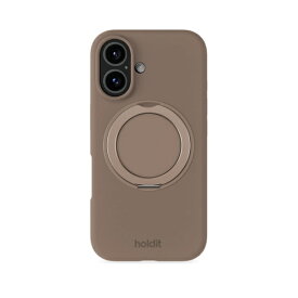 HOLDIT iPhone 16 360度回転リング付シリコンケース モカブラウン 17196
