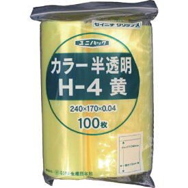 生産日本社｜SEISANNIPPONSHA 「ユニパック」　H-4　黄　240×170×0.04　100枚入　H4CY