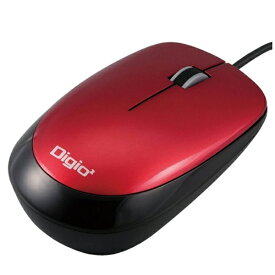 ナカバヤシ｜Nakabayashi マウス Digio2 レッド MUS-UKT114R [有線 /光学式 /3ボタン /USB ]