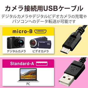 ELECOM�b�G���R�� �J�����ڑ��pUSB�P�[�u��(micro-B�^�C�v)0.5m DGW-AMBF05BK[DGWAMBF05BK]