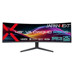 JAPANNEXT JAPANNEXT 49�^ VA 165Hz/1msMPRT DWQHD5120×1440 �Ȗ� JN-49V165DQ-HSC9-L HDMI DisplayPort USB-C�ő�90W���d JAPANNEXT JN-49V165DQ-HSC9-L [49�^ /Dual QHD(5120×1440�j /���C�h /�Ȗʌ^ /165Hz]