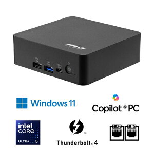 MSI �~�jPC Cubi NUC AI+ 3MG-033JP [intel Core Ultra 5 /�������F32GB /SSD�F512GB /Windows11 Pro /Copilot+ PC /���j�^�[����]