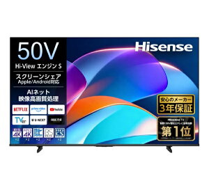 Hisense�b�n�C�Z���X �t���e���r �n�C�Z���X 50A6S [50V�^ /4K�Ή� /60Hz /YouTube�Ή�]