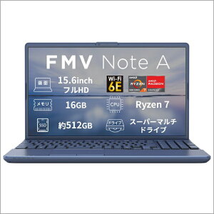 �x�m�ʁbFUJITSU �m�[�g�p�\�R�� FMV Note A�V���[�Y A750-L3L ���^���b�N�u���[ K0AYJR01JF [AMD Ryzen 7 /�������F16GB /SSD�F512GB /M365 (24����) or Office �I���\ /Windows11 Home /15.6�^ /2026�N10�����f��]