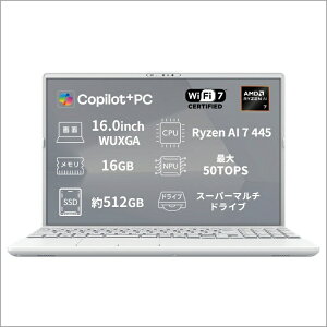 �x�m�ʁbFUJITSU �m�[�g�p�\�R�� FMV Note A �V���[�Y A77-L3W(�}�E�X�Y�t �����\���f��) �V���L�[�z���C�g K0AXJR02JF [AMD Ryzen AI 7 /�������F16GB /SSD�F512GB /M365 (24����) or Office �I���\ /Windows11 Home /16.0
