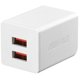BUFFALO｜バッファロー スマホ用USB充電コンセントアダプタ 2.4A ホワイト BSMPA2402P2WH [2ポート /Smart IC対応]