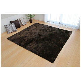 イケヒコ｜IKEHIKO ラグ シャギー調『ラルジュ』(約185×185cm/ブラウン)