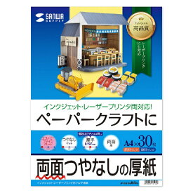 サンワサプライ｜SANWA SUPPLY 〔インクジェット〕厚手・両面つやなし プリンタ用紙　0.19mm （A4・30シート）JP-EM1NA4N[JPEM1NA4N]
