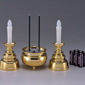 スマイルキッズ 安心のろうそくお線香セット（ろうそく×2・線香×1） ゴールド AGI102GD[AGI102GD]