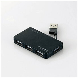 ELECOM｜エレコム U2H-YKN4B USBハブ ブラック [バスパワー /4ポート /USB2.0対応][U2HYKN4BBK]【rb_pcacc】