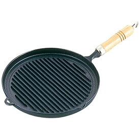 岩鋳｜IWACHU 《IH対応》 南部鉄 木柄グリルパン 23-029 ＜AGL66＞[AGL66]