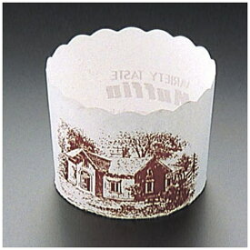 天満紙器｜TEMMA SHIKI マフィンカップハウス柄白 M-405(100枚入) ＜WMH21＞[WMH21]