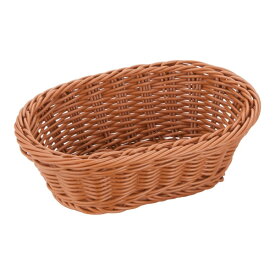 萬洋｜manyo 樹脂バスケット 小判 24cm ナチュラル(茶) ＜WBS1804＞[WBS1804]