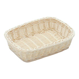 萬洋｜manyo 樹脂バスケット 角長 20cm 白 ＜WBS2305＞[WBS2305]
