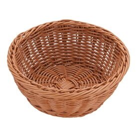 萬洋｜manyo 樹脂バスケット 丸型 茶 91-080B ＜WBS8204＞[WBS8204]