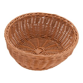 萬洋｜manyo 樹脂バスケット 丸型 茶 91-082B ＜WBS8202＞[WBS8202]