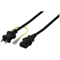 BUFFALO｜バッファロー 電源ケーブル 3ピンソケット(メス)⇔2ピンプラグ(オス) 2.0m ブラック【rb_ cable…