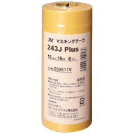 3Mジャパン｜スリーエムジャパン マスキングテープ 243J Plus 8巻入（幅15mm/長さ18m） 黄 243J15