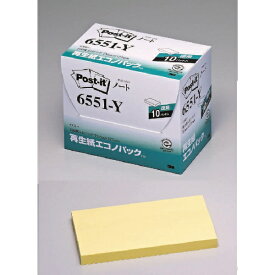 3Mジャパン｜スリーエムジャパン 3M　ポスト・イット　75X127mm　100枚X10パッド　イエロー 6551-Y【rb_mmml】