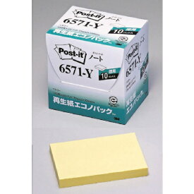 3Mジャパン｜スリーエムジャパン 3M　ポスト・イット　75X100mm　100枚X10パッド　イエロー 6571-Y【rb_mmml】