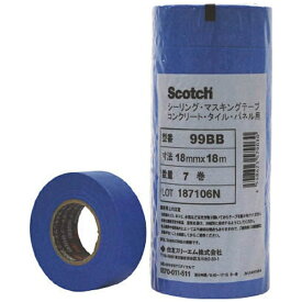 3Mジャパン｜スリーエムジャパン マスキングテープ（コンクリート・タイル・パネル用）5巻入（幅24mm/長さ18m） Scotch 青 99BB24X18