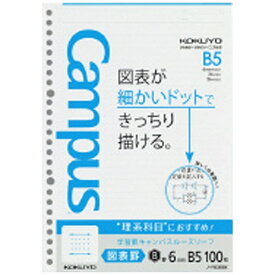 コクヨ｜KOKUYO キャンパス ルーズリーフ B5 ドット入り理系線 6mm 100枚 ノ-F836BKN