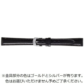 バンビ｜BAMBI 時計バンド 牛革 エコピュアラ かん幅11mm 美錠幅10mm 【金具色指定不可】 ブラック BEA010AH