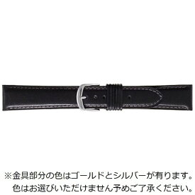 バンビ｜BAMBI 時計バンド 牛革 エコピュアラ かん幅18mm 美錠幅16mm 【金具色指定不可】 ブラック BEA011AP