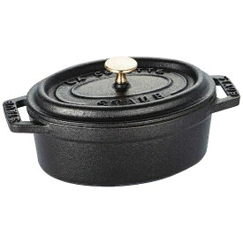 STAUB｜ストウブ 《IH対応》ホーロー鍋 「ミニピコココットオーバル」（200ml）　40500-111 ブラック[40500111オーバル11]