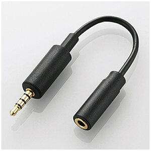 ELECOM�b�G���R�� �X�}�z�p�e���r�A���e�i�P�[�u�� 0.1m �����Z�O�E�t���Z�O�Ή� 3.5mm�X�e���I�~�j �C���z���ڑ��Ή� �u���b�N �u���b�N MPA-35AT01BK