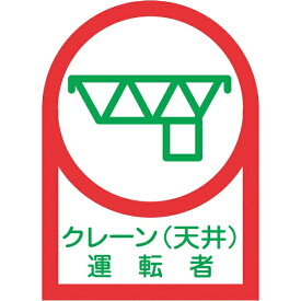 日本緑十字｜JAPAN GREEN CROSS 緑十字　ヘルメット用ステッカー　クレーン（天井）運転者　35×25mm　10枚組 233045