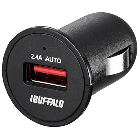BUFFALO｜バッファロー ［USB給電］車載用 - USB充電器 2.4A ブラック BSMPS2401P1BK [1ポート /Smart IC対応][BSMPS2401P1BK]