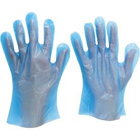 ミドリ安全｜MIDORI ANZEN ポリエチレン使い捨て手袋 外エンボス Lサイズ 200枚 青 VERTE-581-L