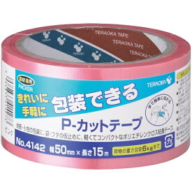 寺岡製作所｜Teraoka Seisakusho P-カットテープ No.4142 50mm×15m ピンク 4142P50X15