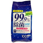パンレックス｜Panlex W除菌 アルコール配合 99.9％除菌ウェットティッシュ つめかえ用 100枚【rb_pcp】