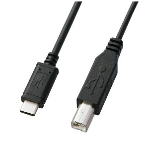 �T�����T�v���C�bSANWA SUPPLY 1.0m�mUSB-C �� USB-B�n2.0�P�[�u�� �]���@�u���b�N�@KU-CB10�yrb_ cable_cpn�z