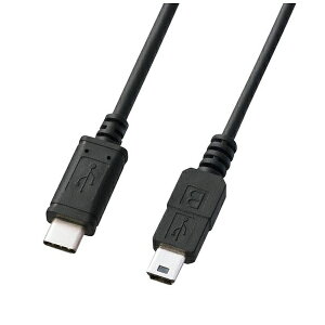 �T�����T�v���C�bSANWA SUPPLY 1.0m�mUSB-C �� USB miniB�n2.0�P�[�u�� �[�d�E�]���@�u���b�N�@KU-CMB10[KUCMB10]