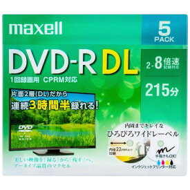 Maxell｜マクセル 録画用DVD-R ホワイト DRD215WPE.5S [5枚 /8.5GB /インクジェットプリンター対応]