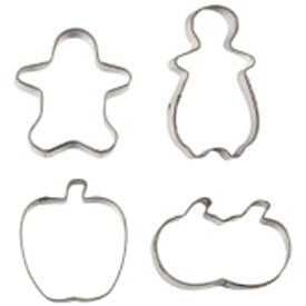 パール金属｜PEARL METAL ラフィネ ステンレス製 クッキー抜き型 4個セット 男の子・女の子・アップル・チェリー D-6153[D6153]