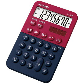 SHARP｜シャープ ミニミニナイスサイズ電卓 レッド系 EL-760R-RX [8桁][EL760R]
