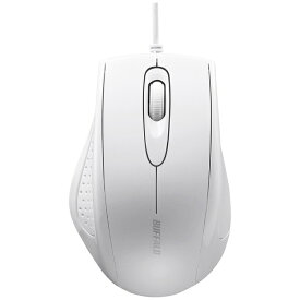 BUFFALO｜バッファロー マウス ホワイト BSMRU050WH [IR LED /有線 /3ボタン /USB]