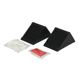 大自工業｜DAIJI INDUSTRY FTW-01　メルテック　車用　タイヤストッパー　ゴム製　2個入り　軽4全般〜乗用車対応　反射シール4枚　ひも付き