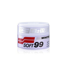 ソフト99｜soft99 00020　カーワックス（WAX）　ニューソフト99　ホワイト用　ハンネリタイプ　自動車塗膜の保護・艶出し用　スポンジ付属　内容量：350g