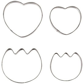 パール金属｜PEARL METAL ラフィネ ステンレス製 クッキー抜き型 4個セット ハートM・ハートS・チューリップM・チューリップS D-6155[D6155]