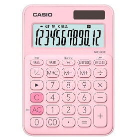 CASIO｜カシオ カラフル電卓 ペールピンク MW-C20C-PK-N [12桁][MWC20CPKN]
