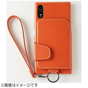 �g�[���btoomo Xperia XZs / Xperia XZ�p�@RAKUNI Leather Case with Strap�@�u���b�N�I�����W�@RAK-XpXZs-bko