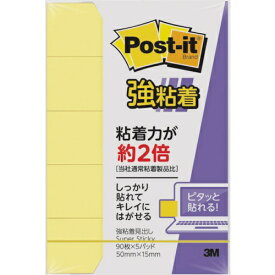 3Mジャパン｜スリーエムジャパン ポスト・イット　強粘着　50X15mm　90枚X5パッド　イエロー【rb_mmmk】