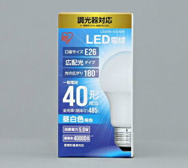 アイリスオーヤマ｜IRIS OHYAMA LDA5N-G/D4BK LED電球 ECOHiLUX（エコハイルクス） [E26 /一般電球形 /40W相当 /昼白色 /1個 /広配光タイプ][LDA5NGD4BK]
