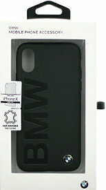 エアージェイ｜air-J iPhone X用　BMW　レザーケース 本革ハードケース Logo Imprint Genuine Leather Without line same first collection　ブラック　BMHCPXLOB