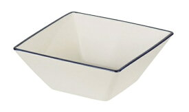 パール金属｜PEARL METAL 渕彩 クリーンコート角小鉢 K6332 ホワイト&ネイビー[K6332]